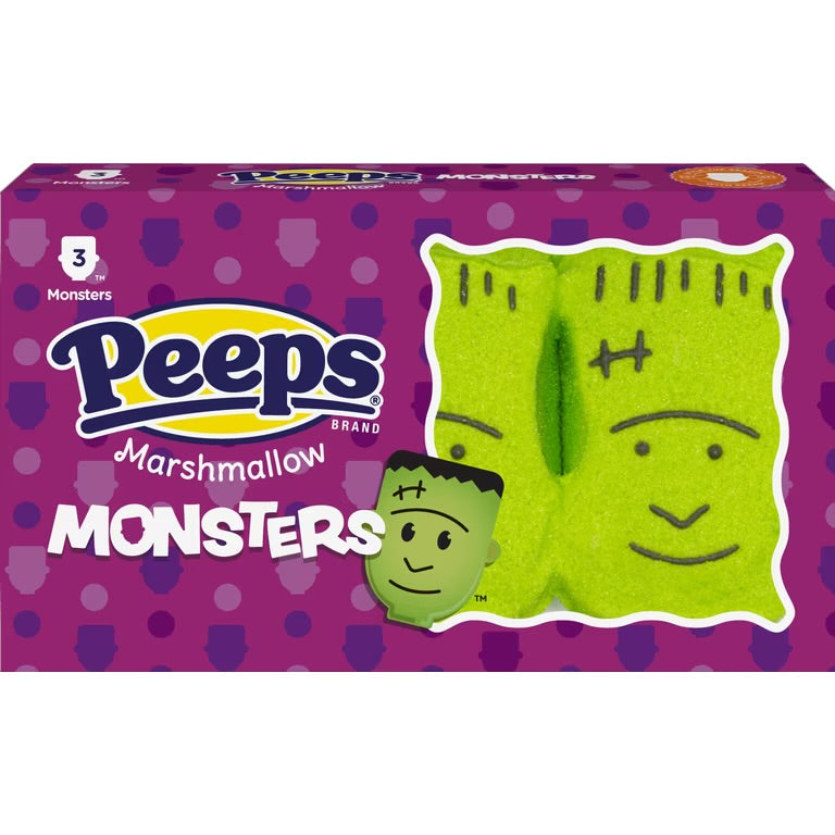 PEEPS Marshmallow Monsters Halloween Candy 3 Count 1.5 Ounces Gluten-Free