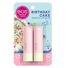EOS Birthday Cake lip balm x 2