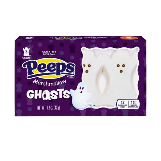 PEEPS Marshmallow Ghosts Halloween Candy 3 Count 1.5 Ounces Gluten-Free