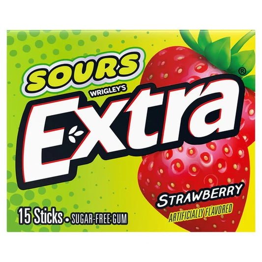 WRIGLEY’S EXTRA SOUR STRAWBERRY – 15 STICKS