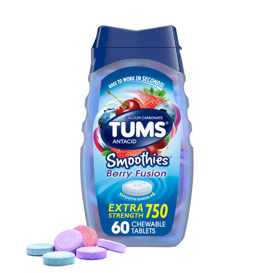 Tums Extra Strength Antacid Smoothies berry chewable tablets - 60 count