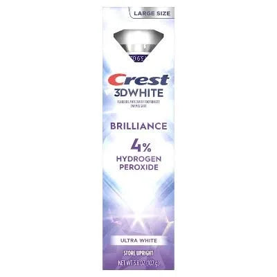 Crest 3D White 4% Hydrogen Peroxide Whitening Toothpaste, 3.8 oz