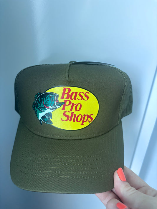 Bass Pro Shops Mesh Trucker Cap - Olive
